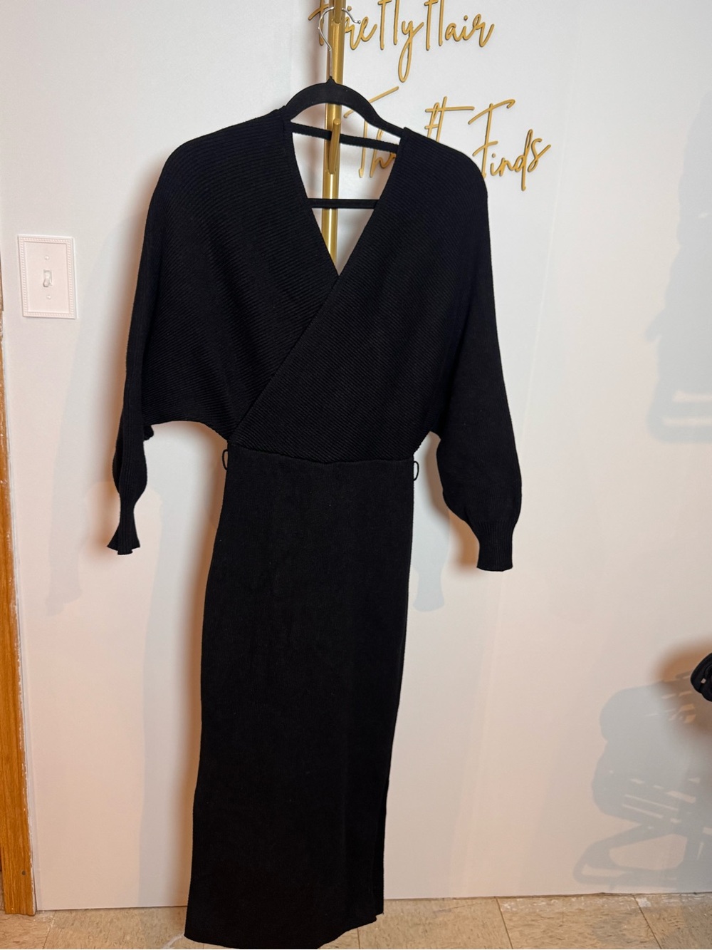 Dress Forum "Easy To Love" Knitted Midi Sweater Dress - Black